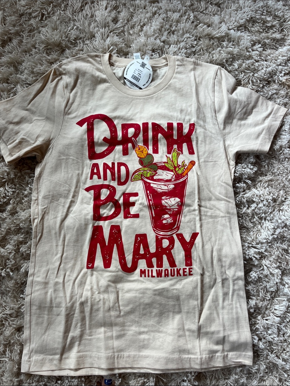 Drink and Be Mary Cream Graphic Tee - Milwaukee